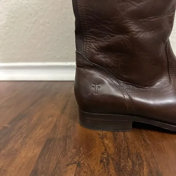 FRYE 77624 Melissa Riding Boots Biker Over-The-Knee in Espresso Leather